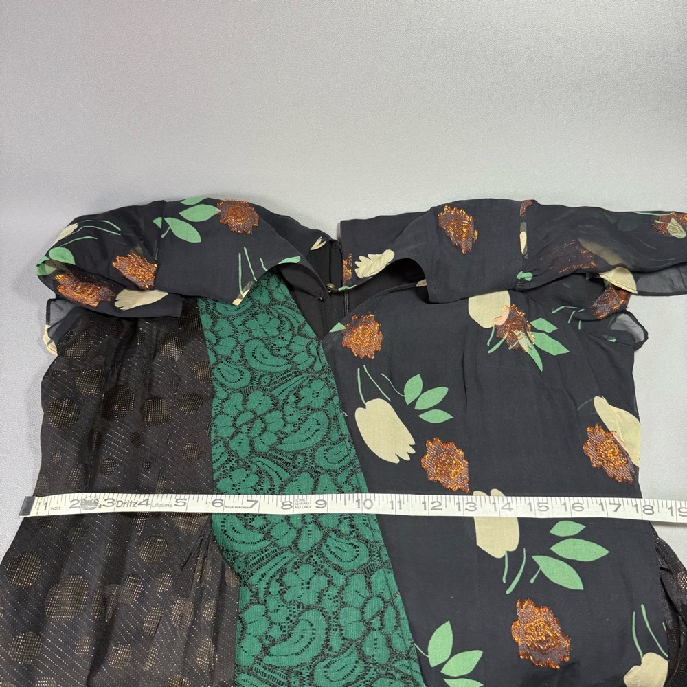 Anthropologie Black and Green Ciao Bella Floral Midi Dress by Moulinette Soeurs - Picture 10 of 16